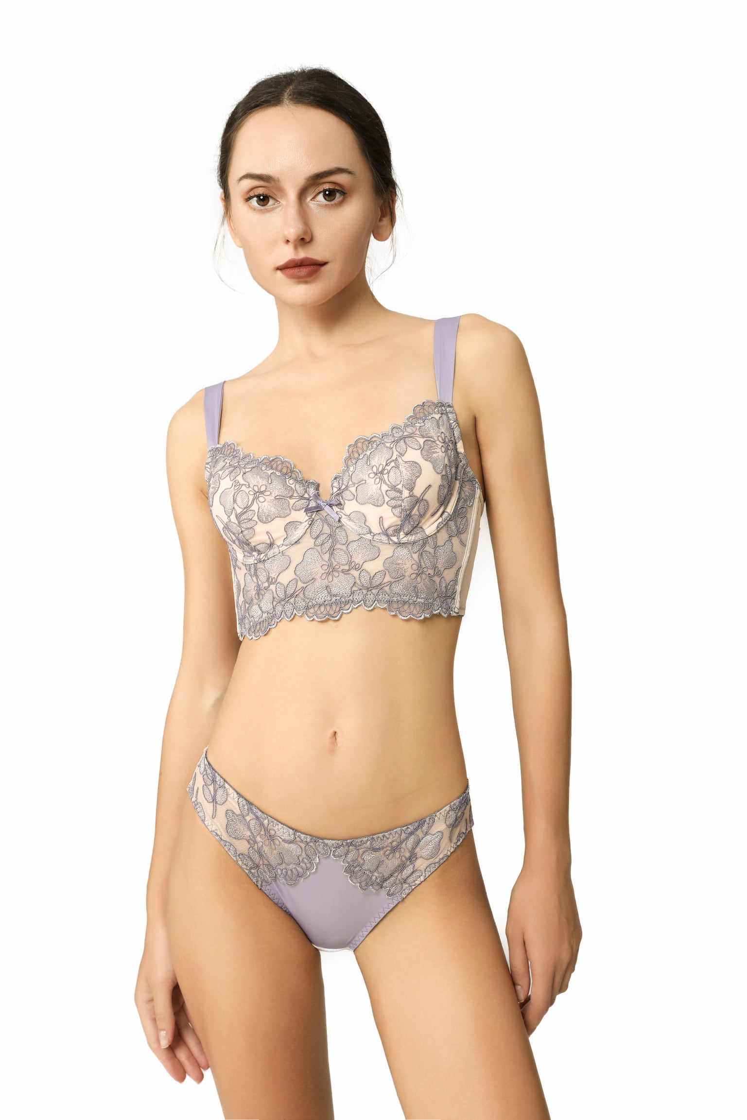 Hyacinth Embroidered Lace Bralette