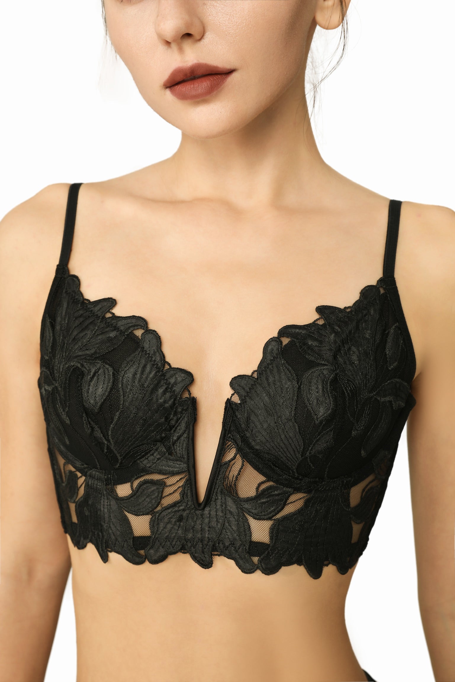 Lily Embroidered V-Cut Bralette