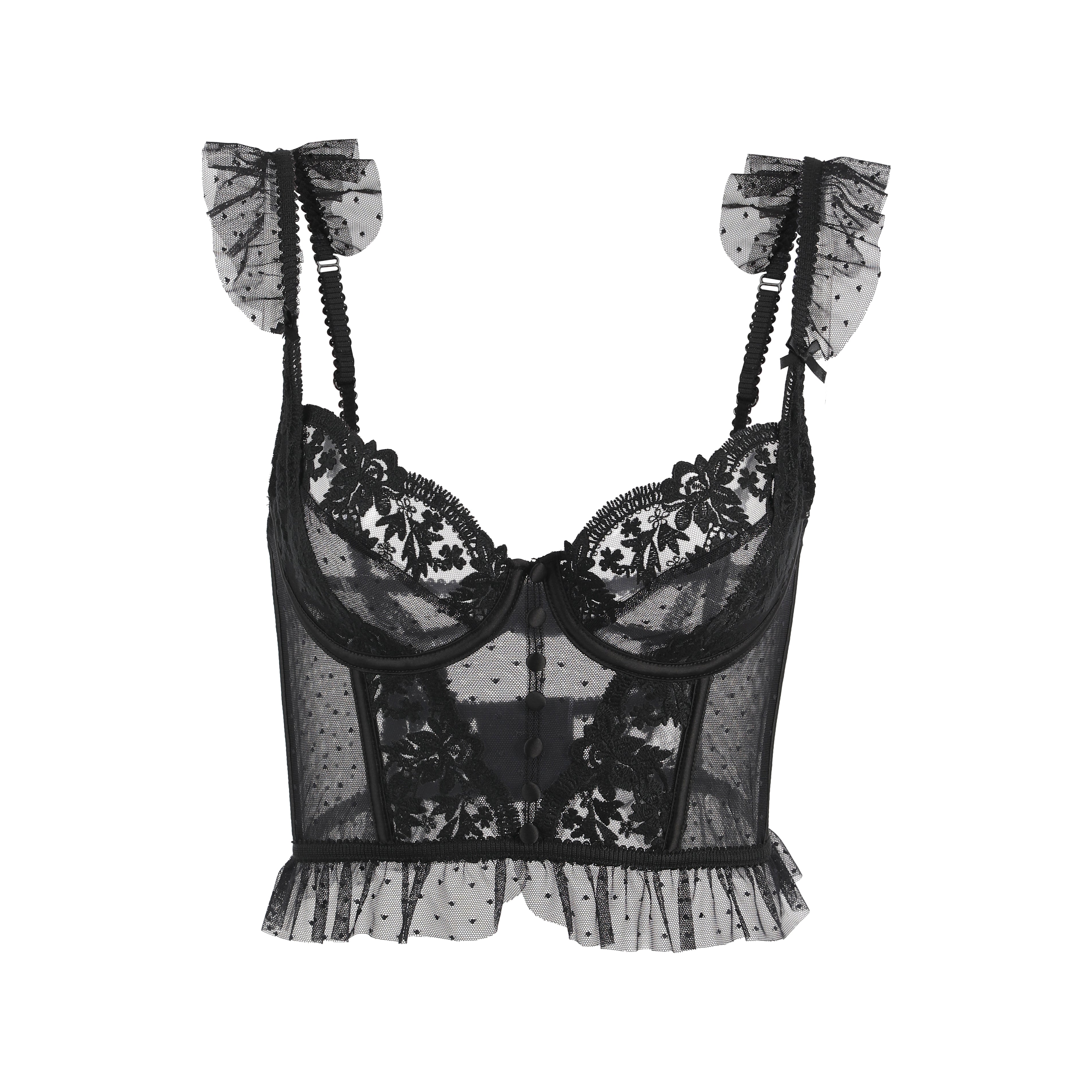 Iris Floral Lace Corset Bralette