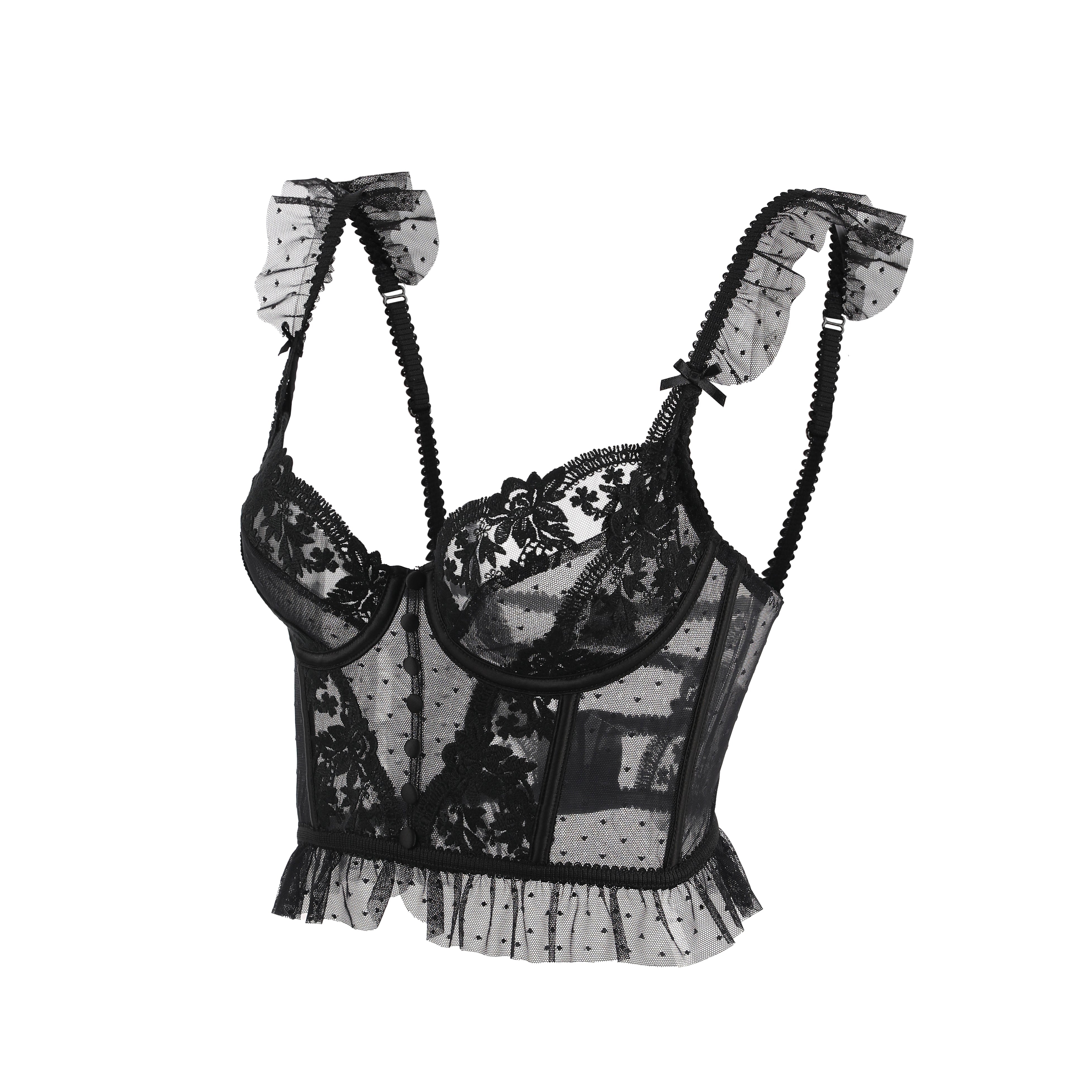 Iris Floral Lace Corset Bralette