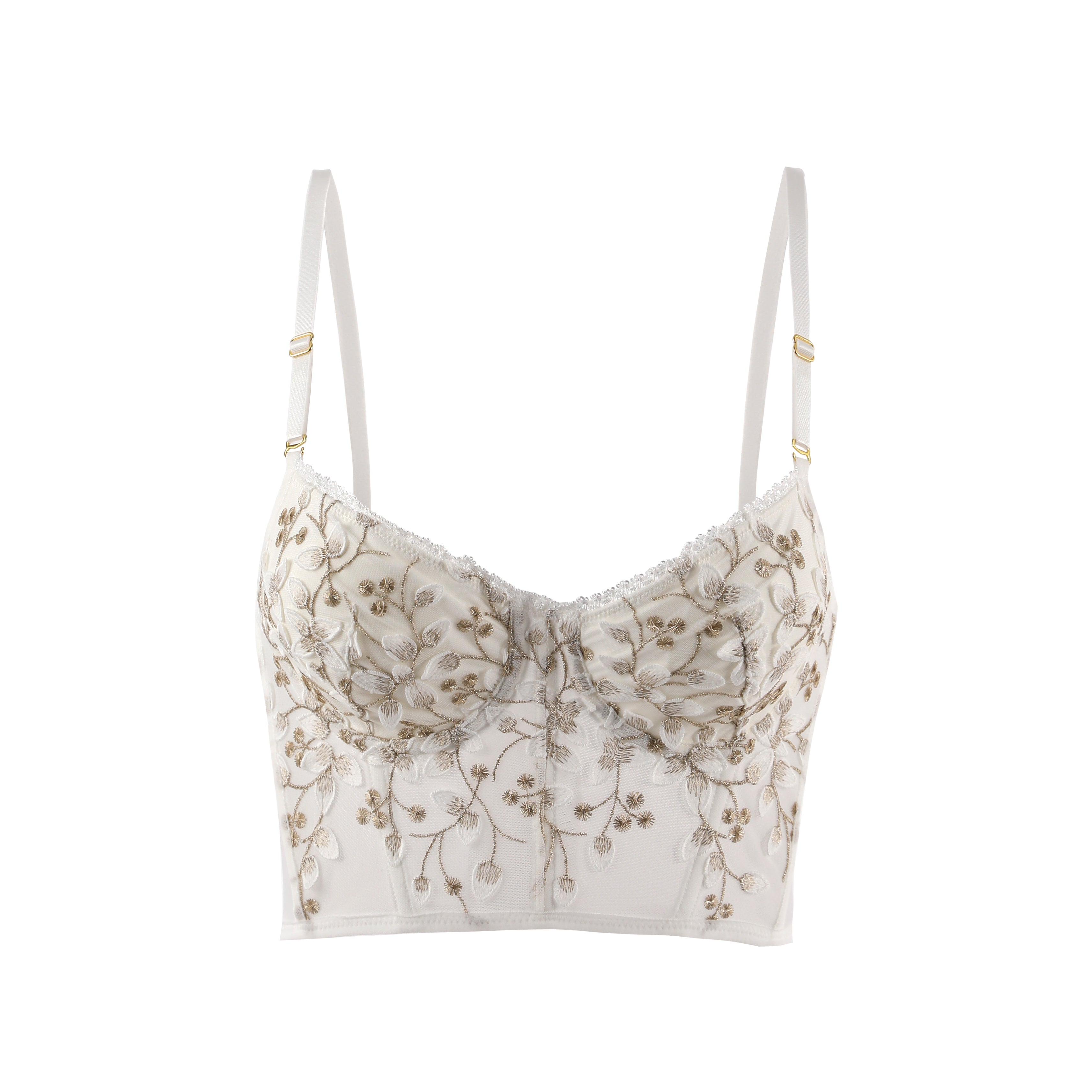 Daisy Embroidered Lace Bralette