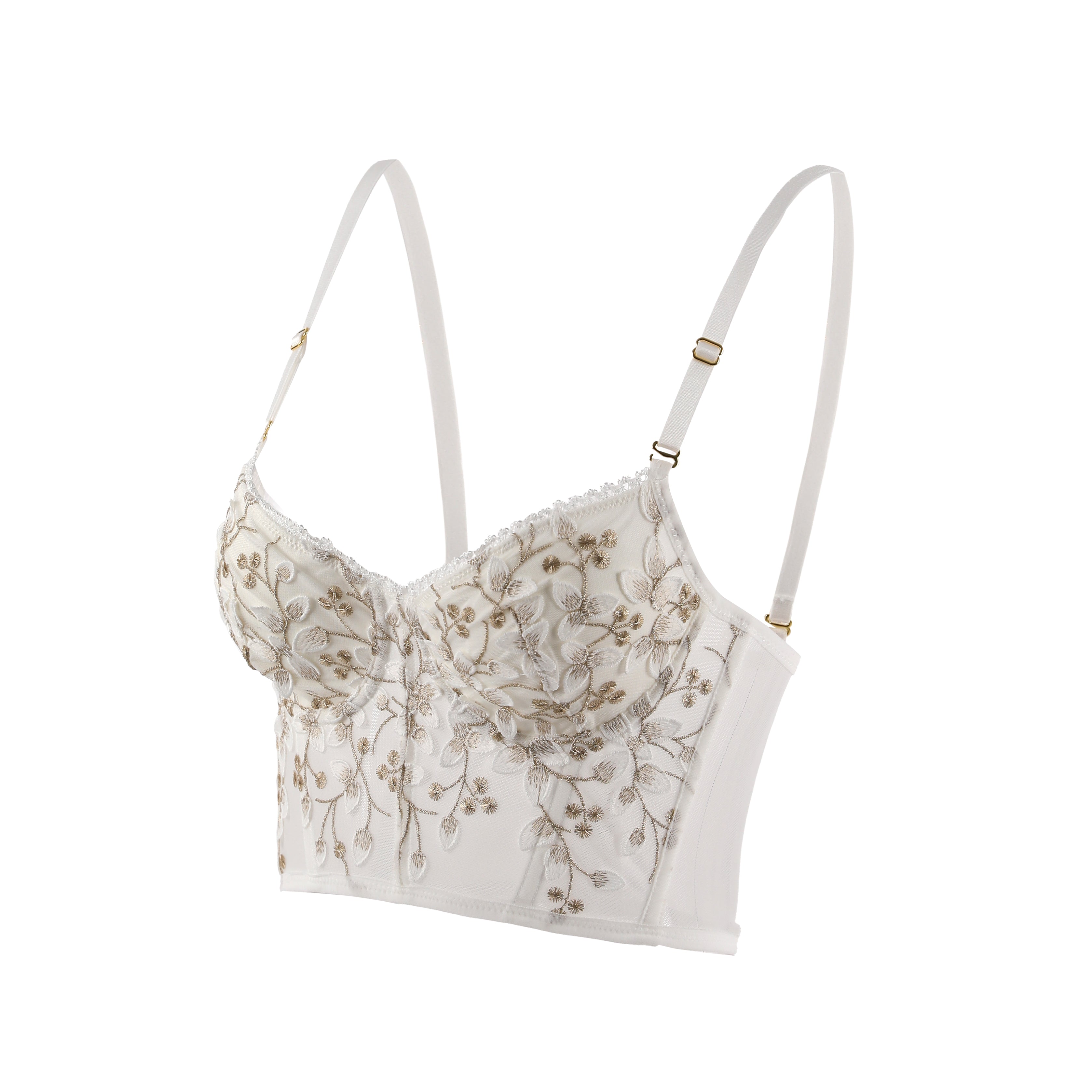 Daisy Embroidered Lace Bralette